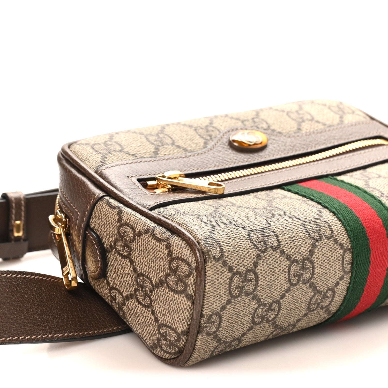 Gucci GG Supreme Monogram Web Small Ophidia Belt Bag 85 34 Dark Brown 6 of 11