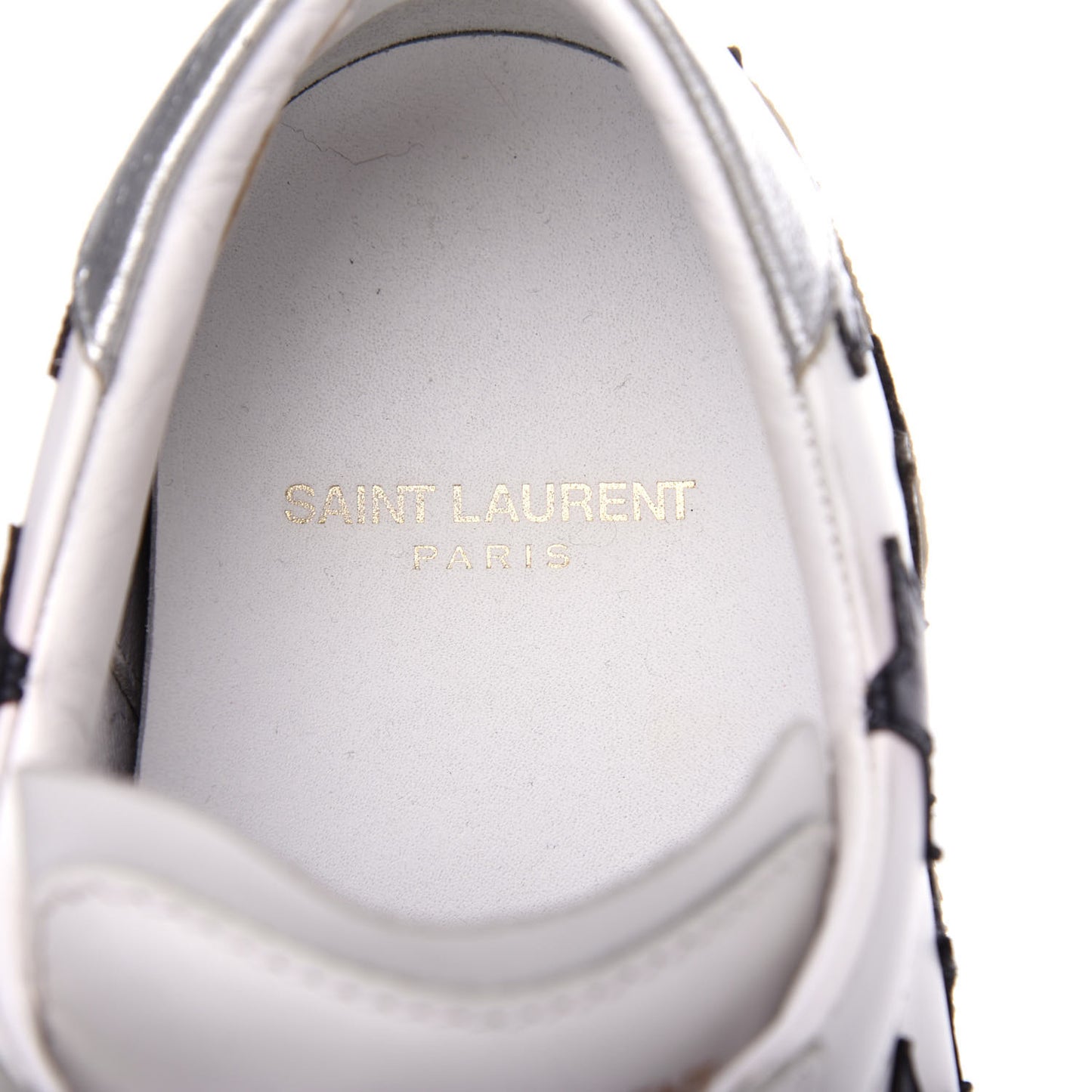 Calfskin Star Court Sneakers 40 White Black