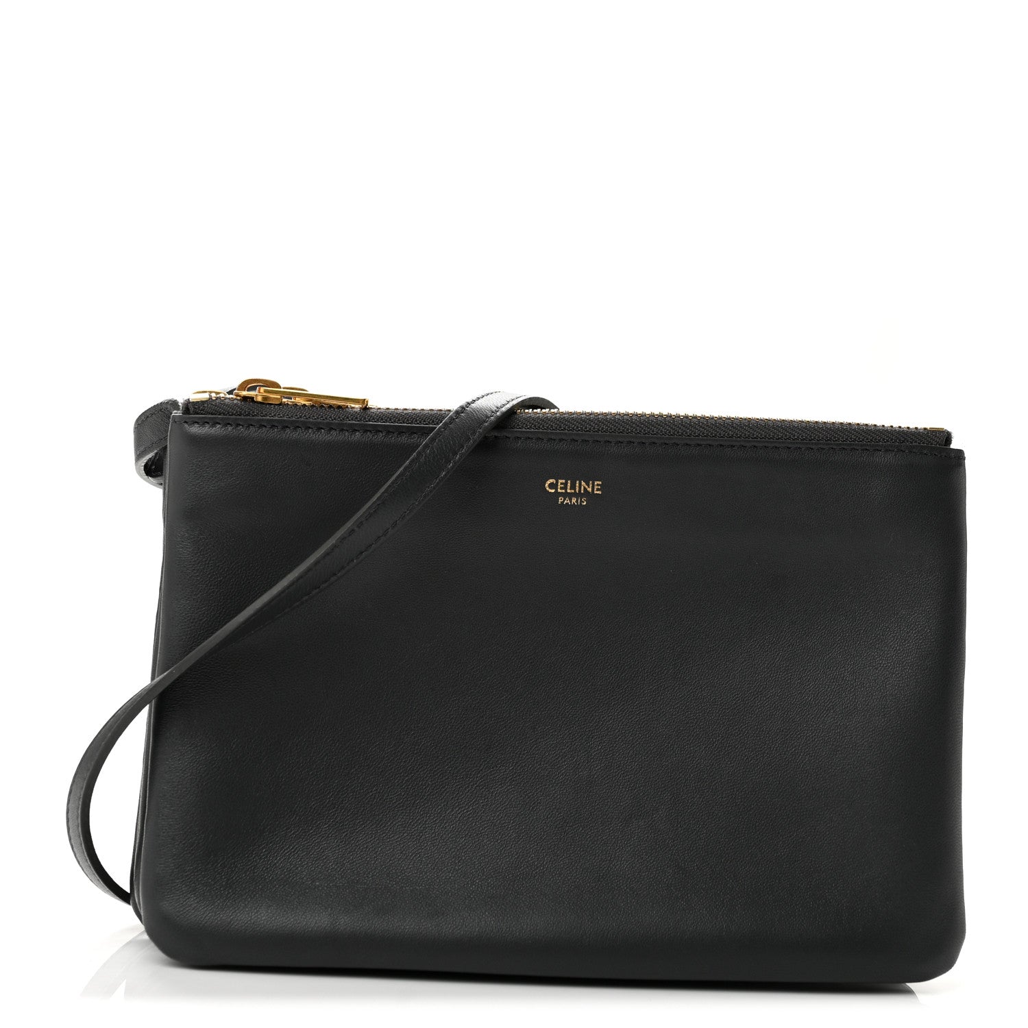 Celine Lambskin Large Trio Crossbody Bag Grey 1 of 13