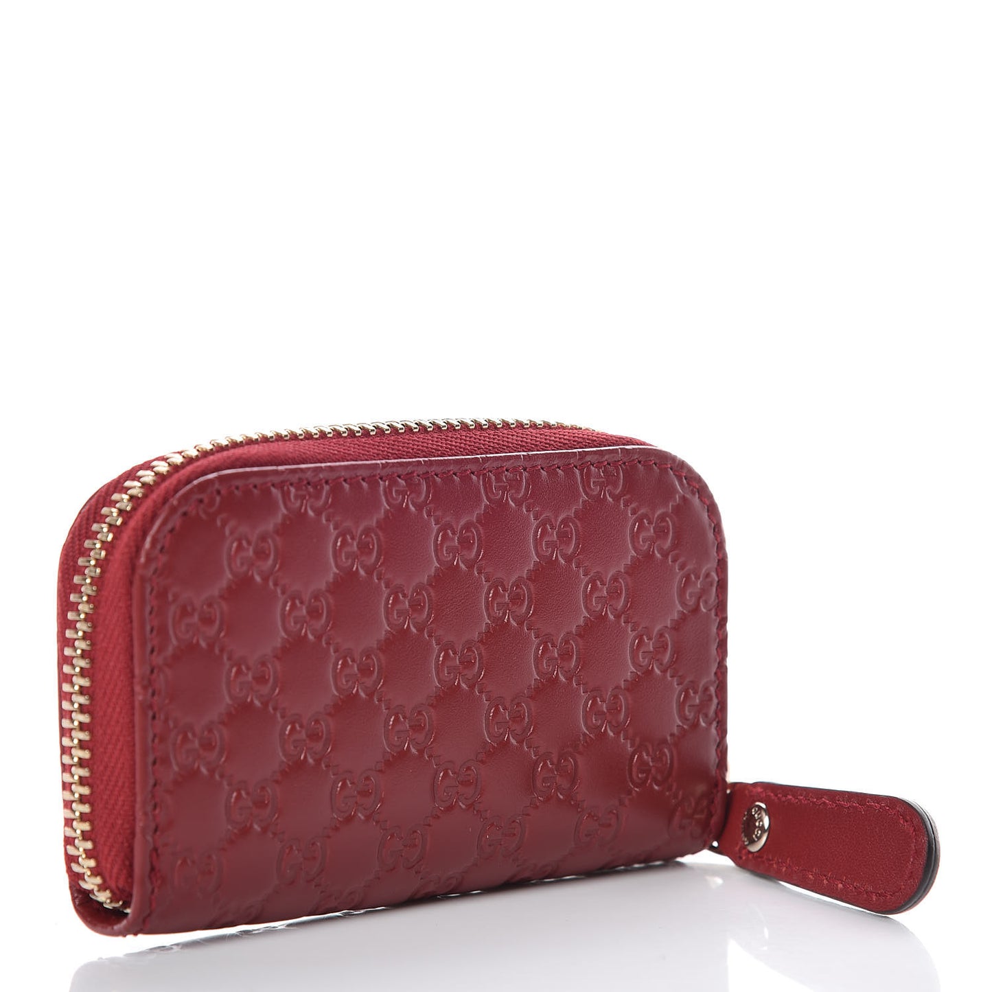 Microguccissima Zip Around Card Case Red