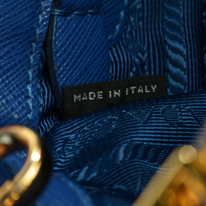 Prada Saffiano Mini Galleria Double Zip Tote Bleuette 3 of 11