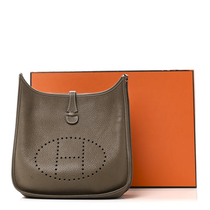 Hermes Taurillon Clemence Evelyne III PM Etoupe 11 of 11