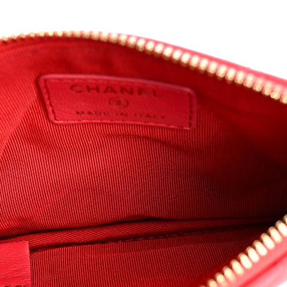 Chanel Lambskin Quilted Small Cosmetic Case Dark Pink 5 of 7