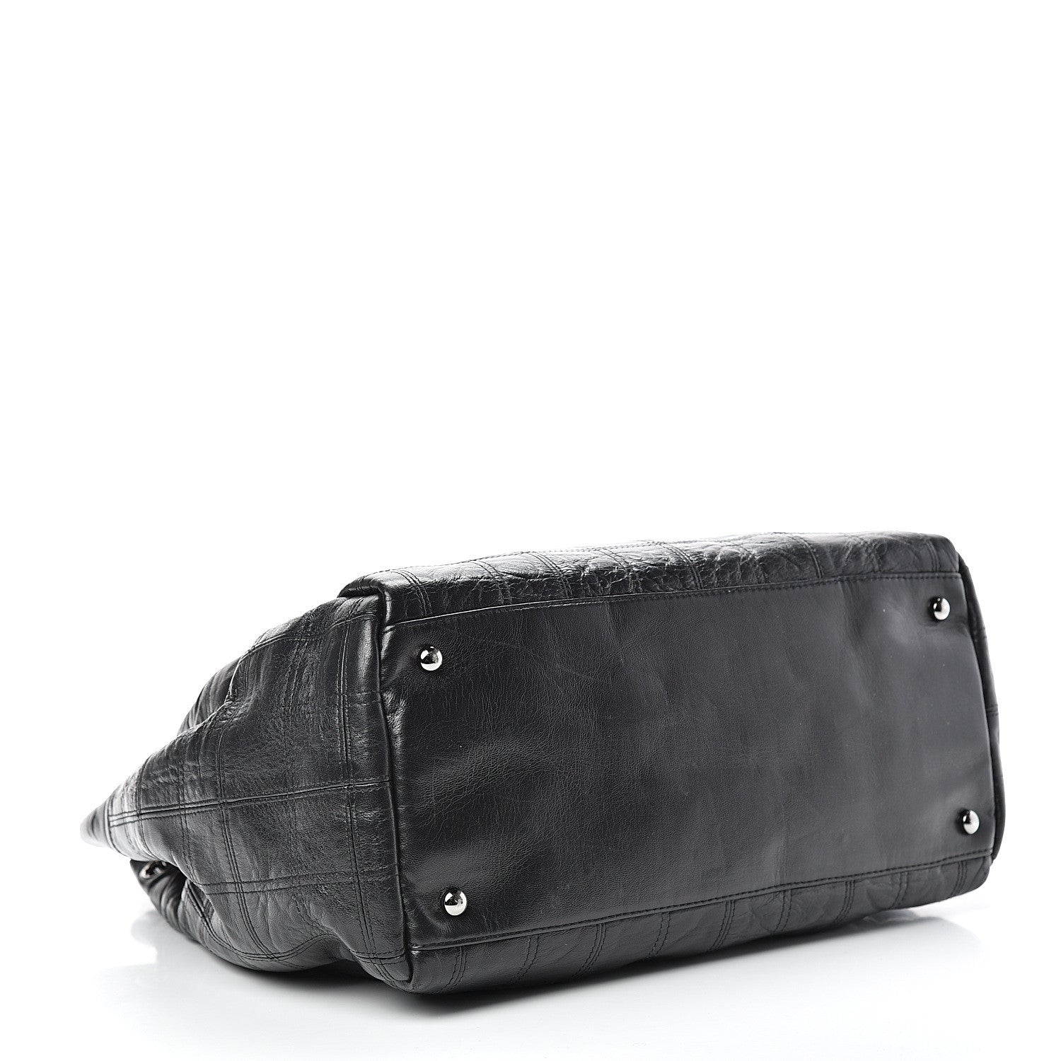 Chanel Lambskin Square Stitched Lax Accordion Shoulder Bag Black 3 of 10