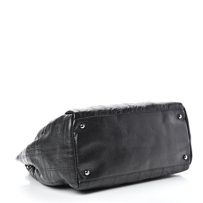Chanel Lambskin Square Stitched Lax Accordion Shoulder Bag Black 3 of 10