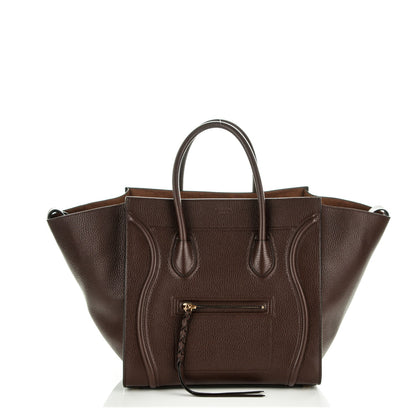 Celine Shiny Grained Calfskin Medium Phantom Luggage Brown 1 of 7