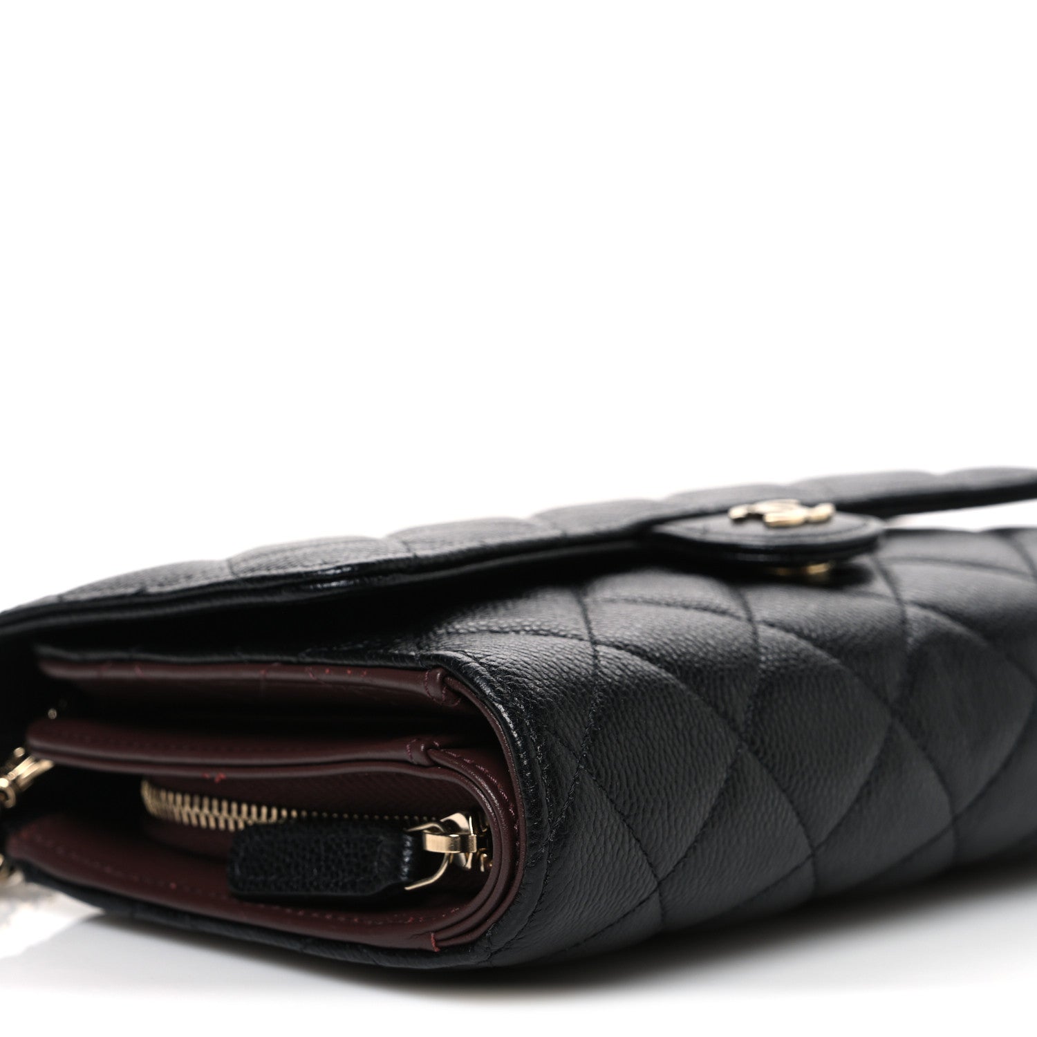 Chanel Caviar Quilted Phone Holder Wallet on Removable Chain Black 10 of 11