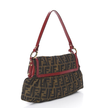 Fendi Zucca Cuoio Lucido Small Chef Shoulder Bag Tobacco Rosso Scuro 3 of 12