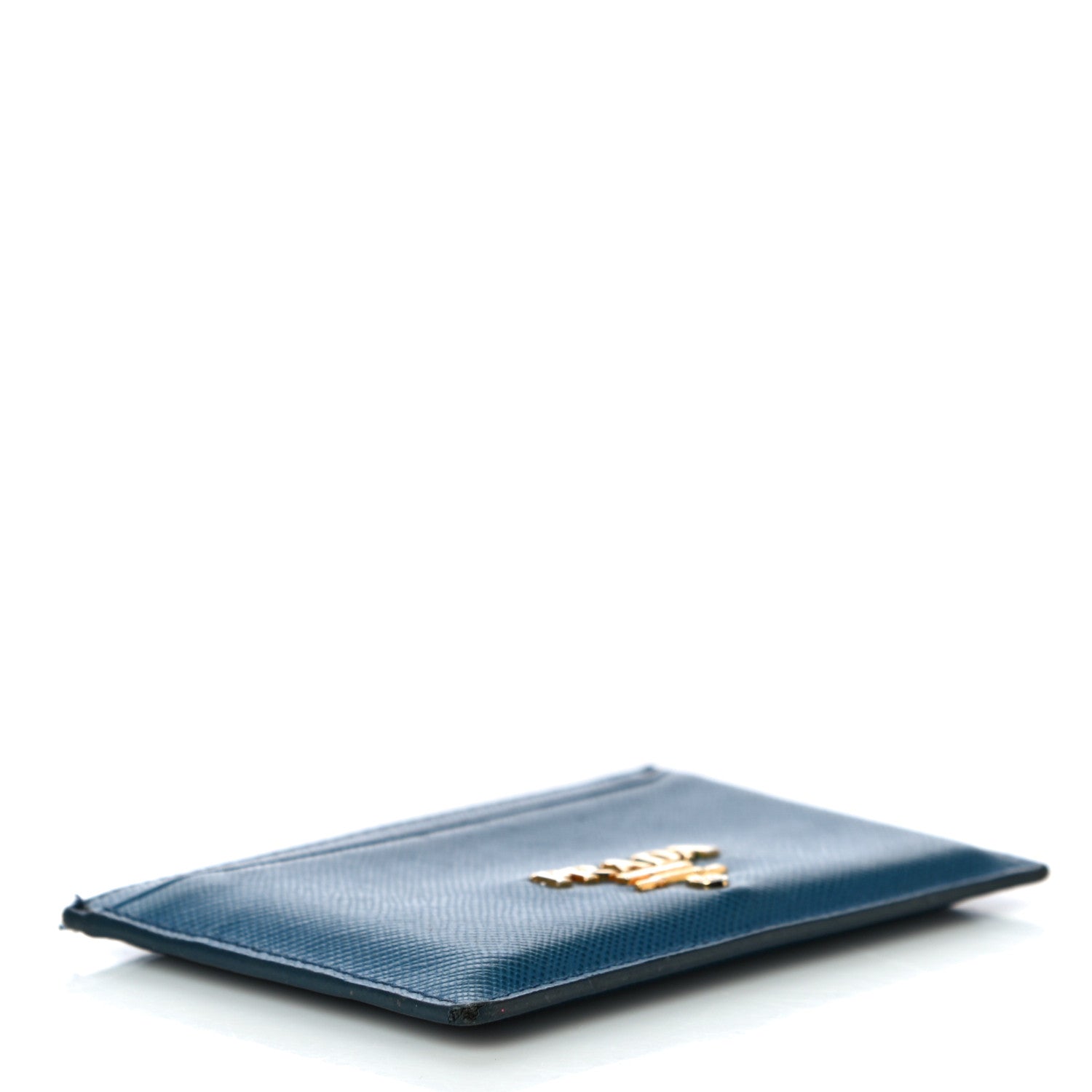 Prada Saffiano Vernice Metal Card Case Blue 4 of 10