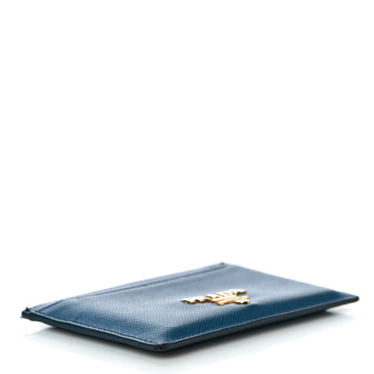 Prada Saffiano Vernice Metal Card Case Blue 4 of 10