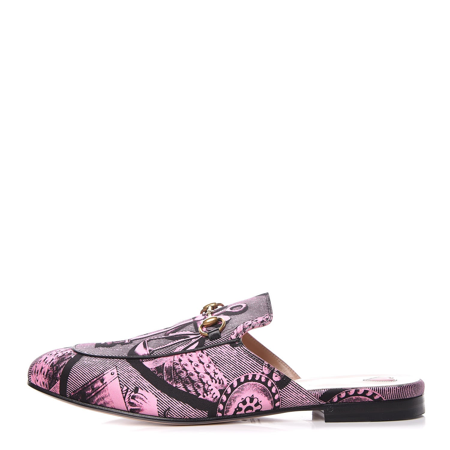 Gucci Silk Satin Saint Romain Womens Princetown Slippers 40 Pink Black 1 of 9