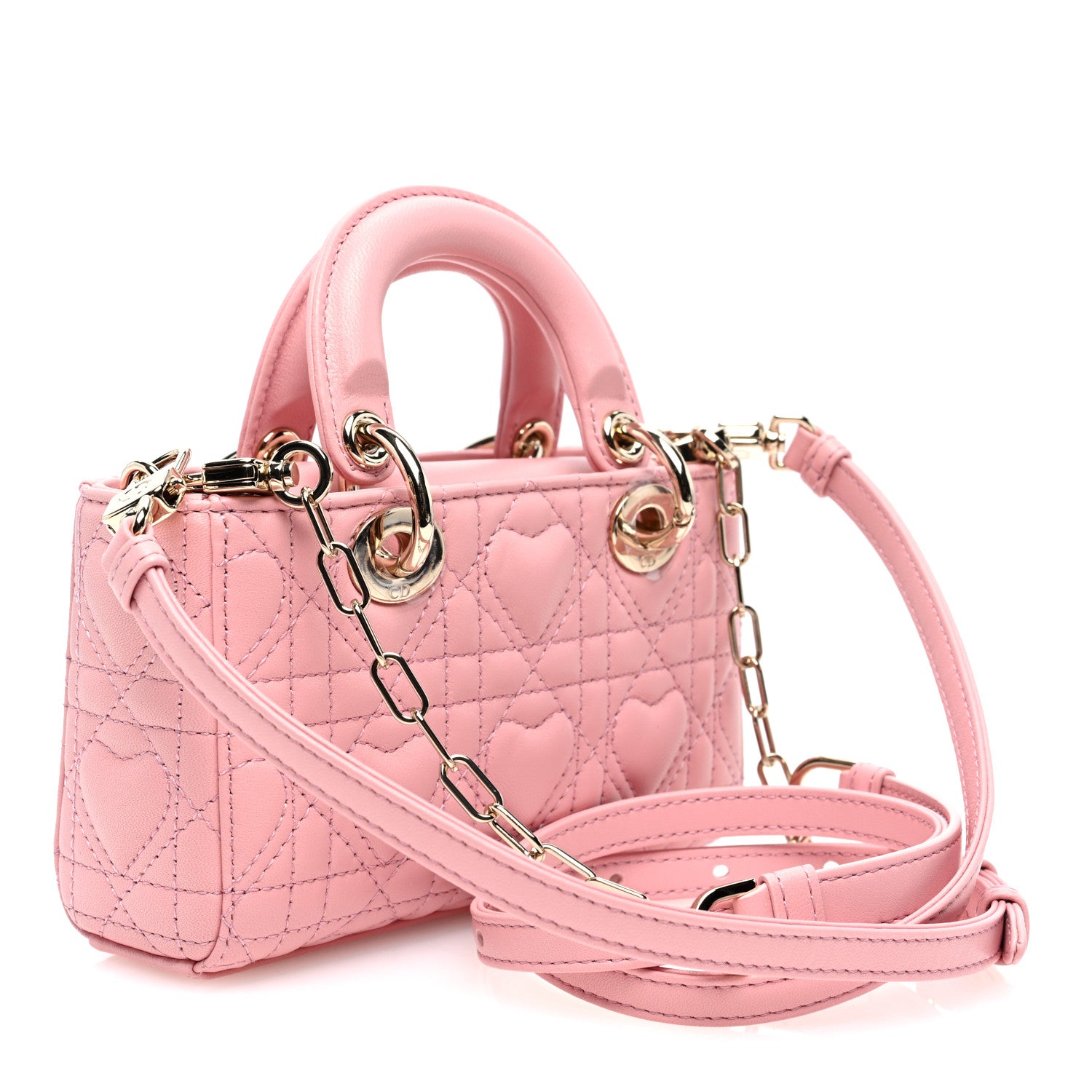 Christian Dior Lambskin Cannage Dioramour Micro Lady D-Joy Rose De Vents 3 of 9