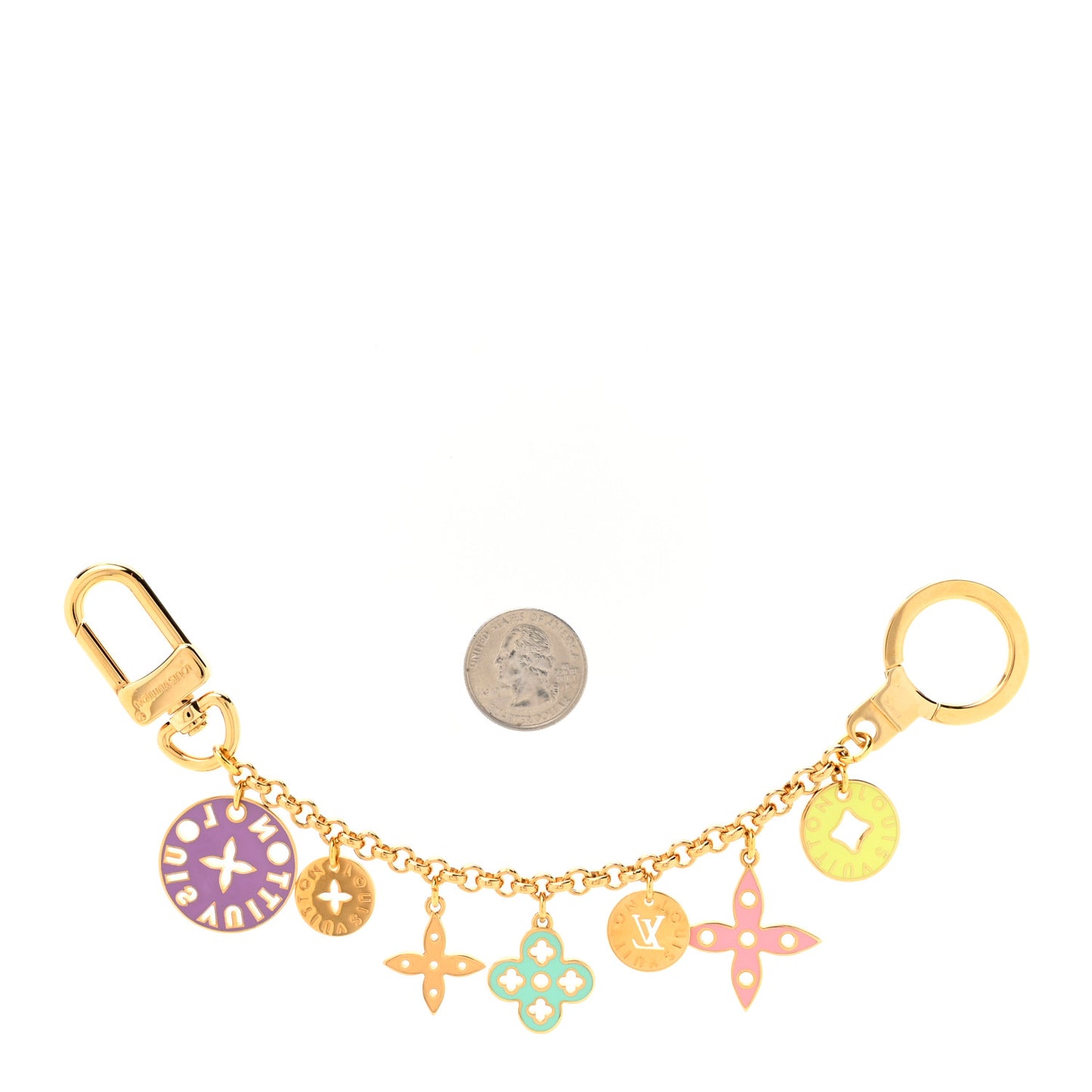 Enamel Looping Key Chain Bag Charm Multicolor
