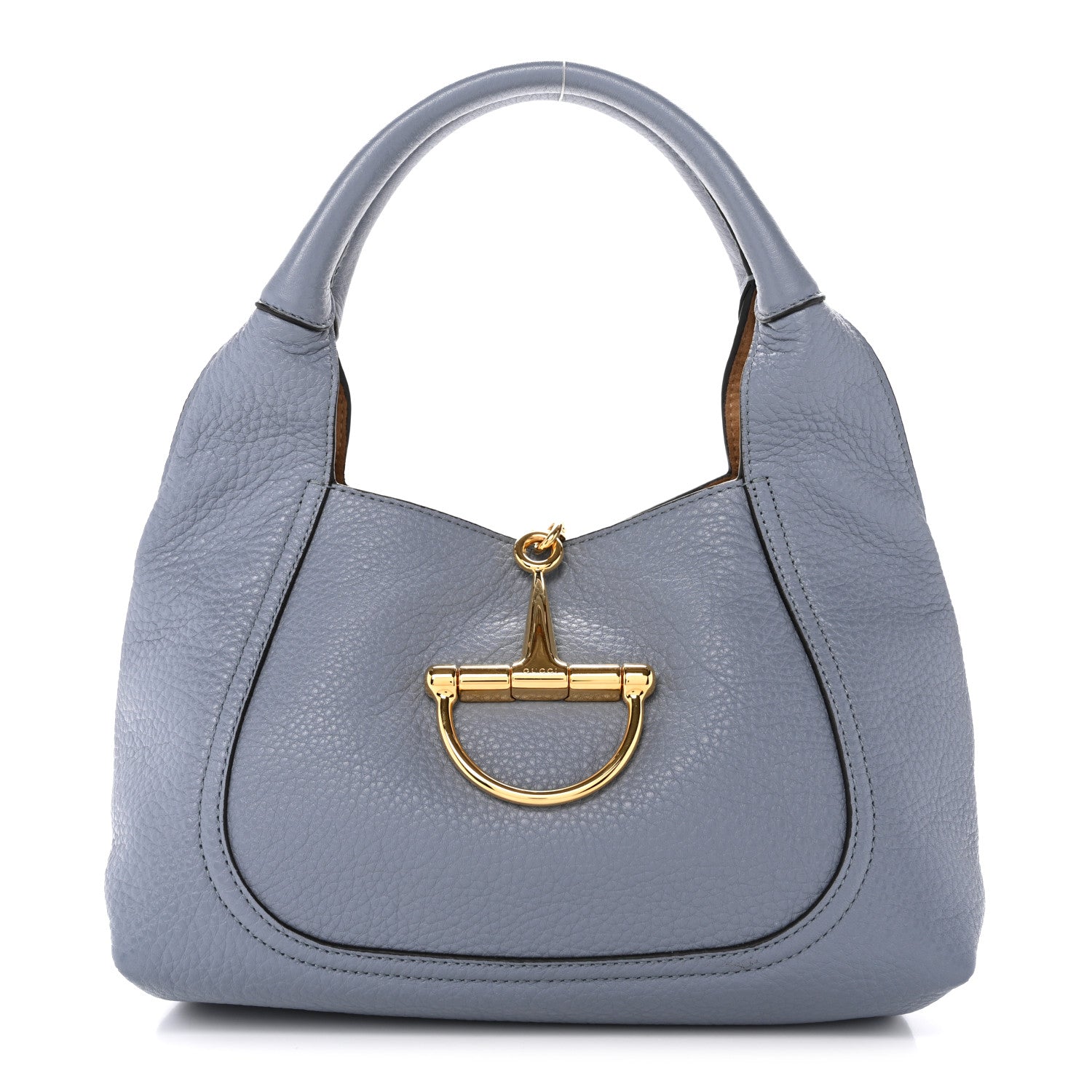 Gucci Grained Calfskin Softbit Medium Shoulder Bag Dusty Blue 1 of 13
