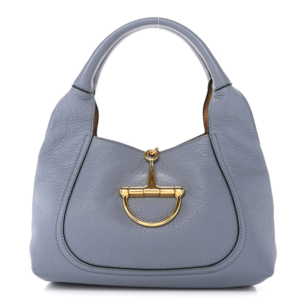 Gucci Grained Calfskin Softbit Medium Shoulder Bag Dusty Blue 1 of 12