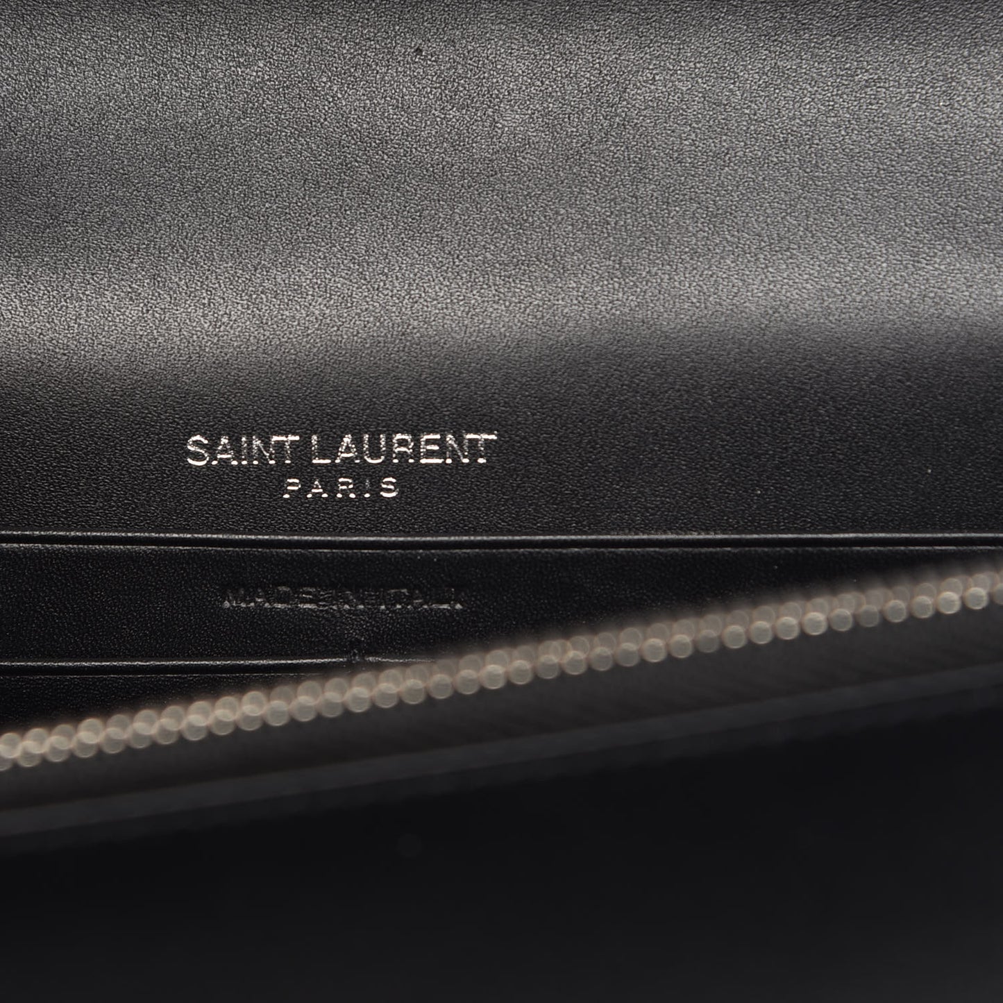 Smooth Calfskin Classic Monogram Kate Tassel Chain Wallet Black