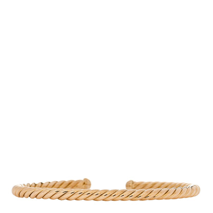 David Yurman 18K Yellow Gold 4mm Cablespira Bracelet 2 of 4