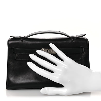 Hermes Evercalf Kelly Pochette Clutch Black 2 of 12