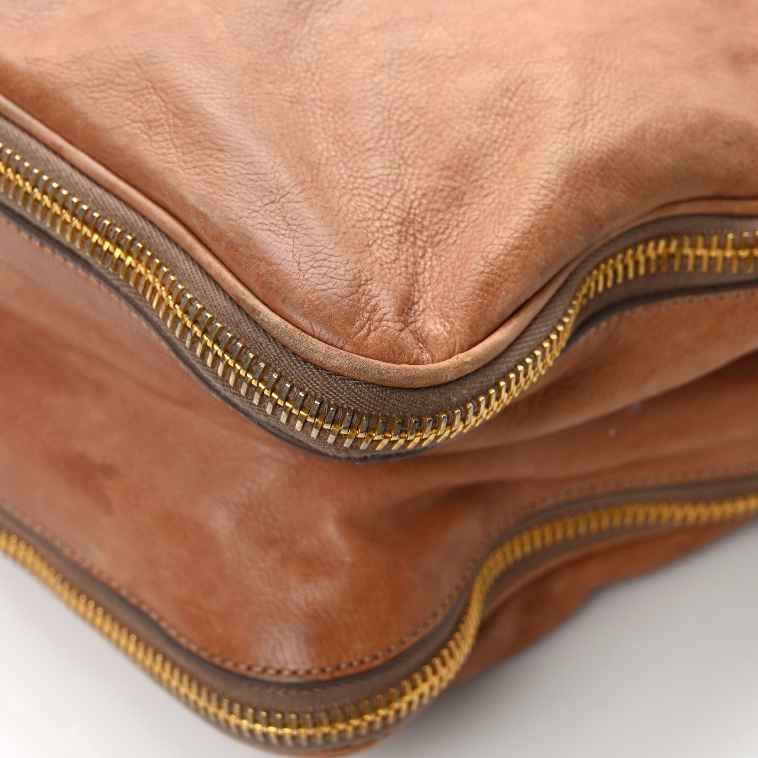 Prada Glace Calfskin Side Zip Hobo Cammeo 12 of 14
