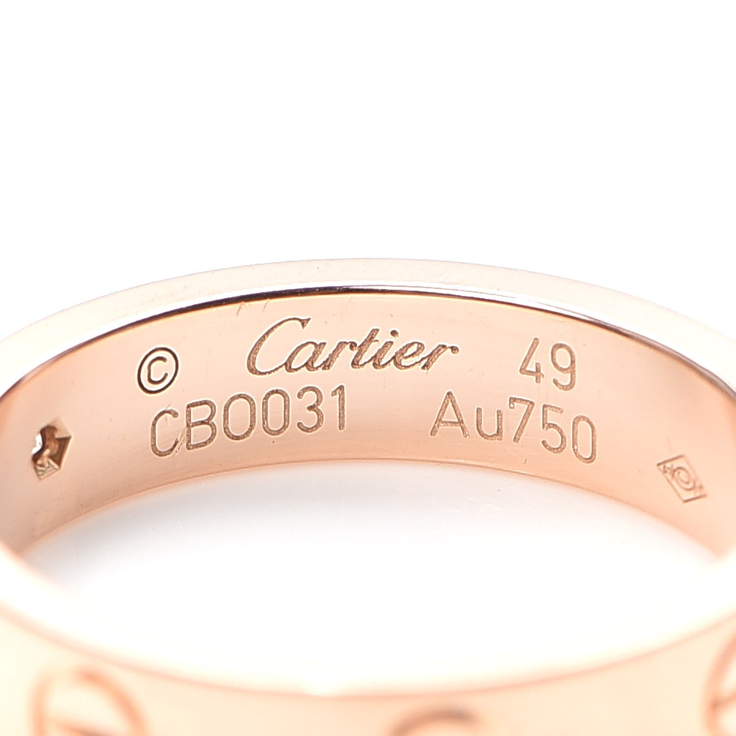 Cartier 18K Pink Gold Diamond 4mm LOVE Wedding Band Ring 49 4.75 4 of 6