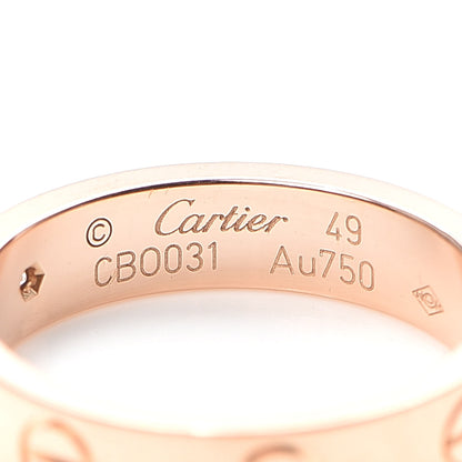 Cartier 18K Pink Gold Diamond 4mm LOVE Wedding Band Ring 49 4.75 4 of 6