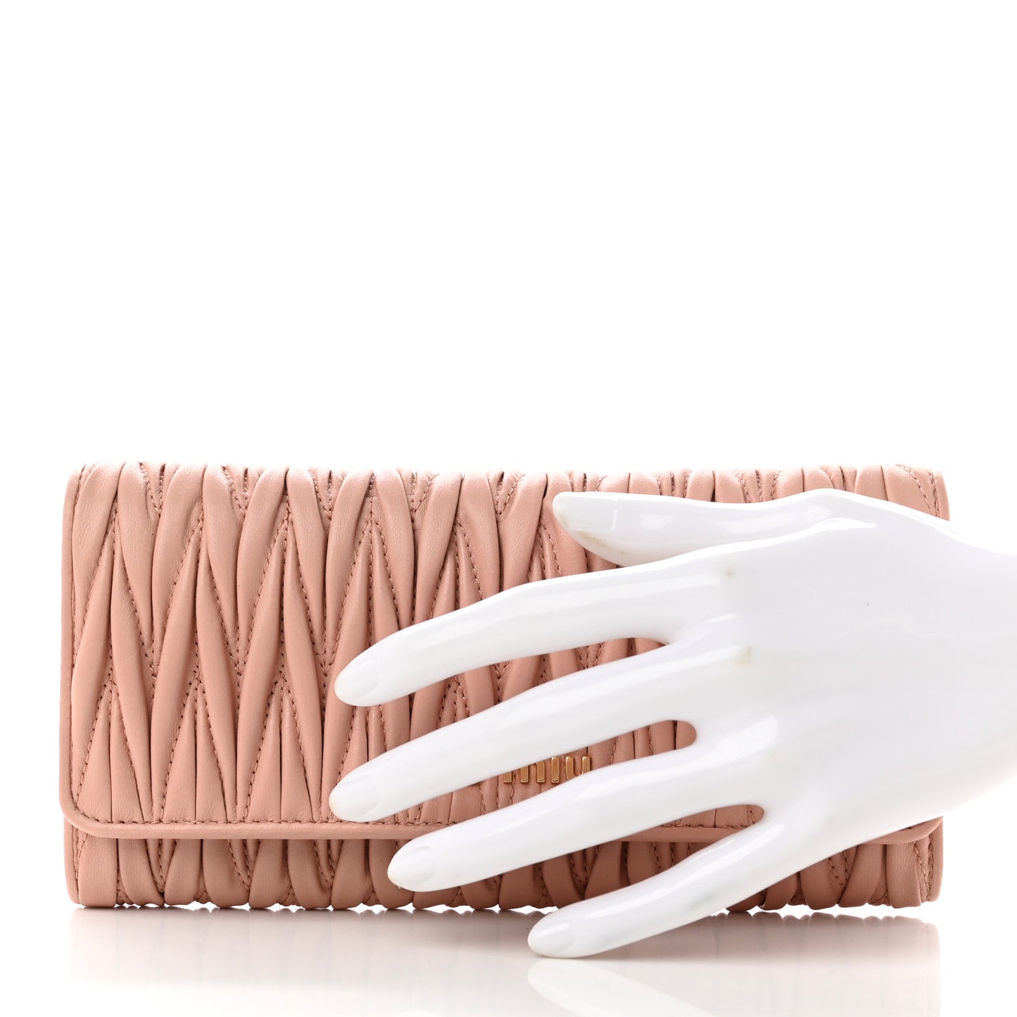 Nappa Matelasse Flap Wallet Orchidea