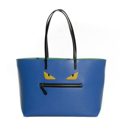 Fendi Vitello Elite Cuoio Monster Buggies Medium Roll Tote Zaffire Black Multicolor Lago 1 of 8