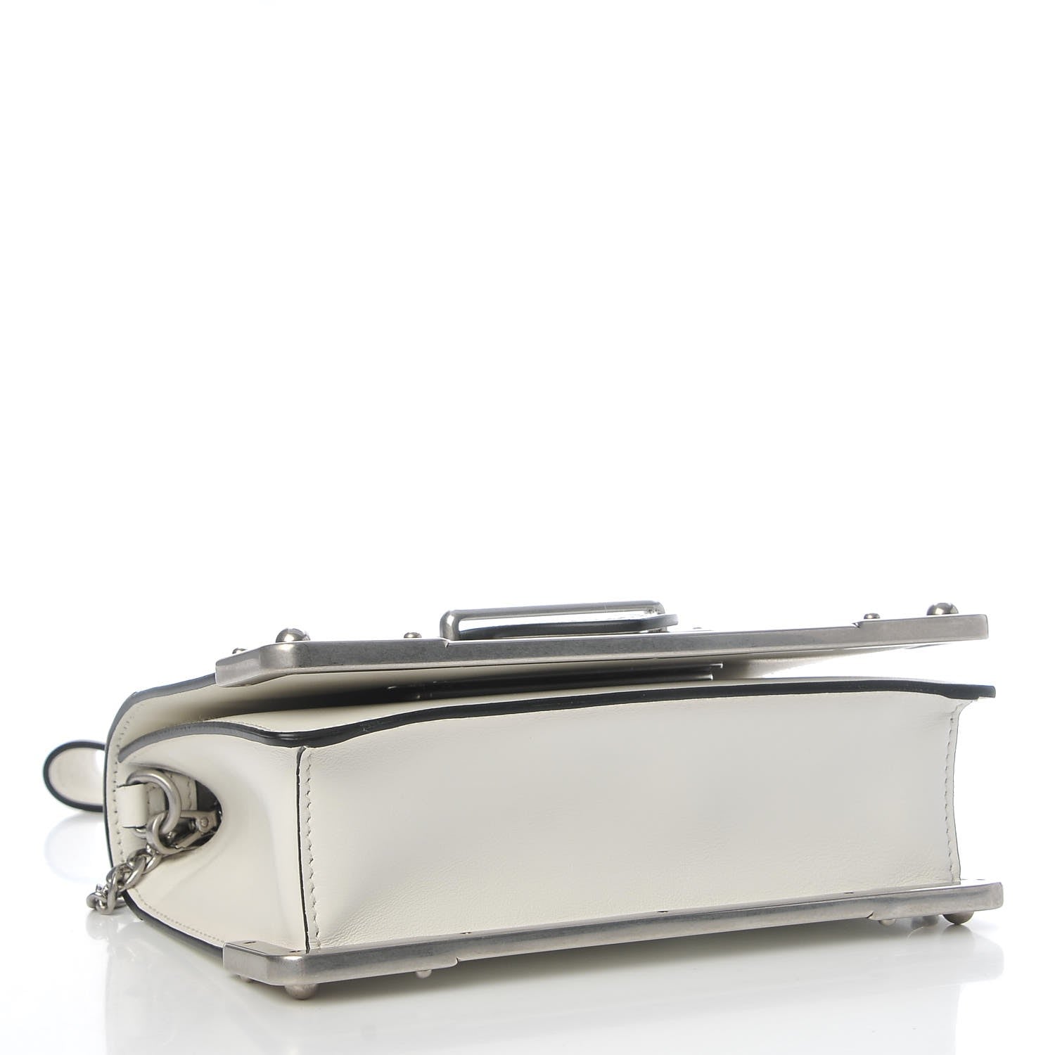 Prada City Calfskin Cahier Chain Wristlet Clutch White 4 of 6