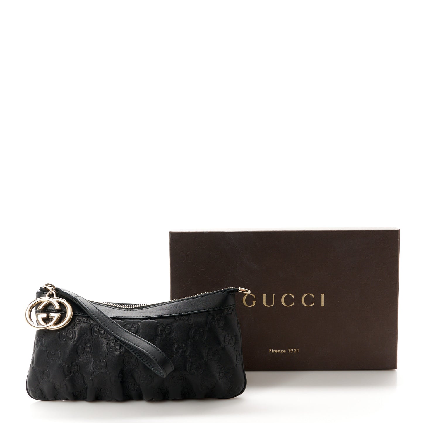Guccissima Signature New Britt Wristlet Black
