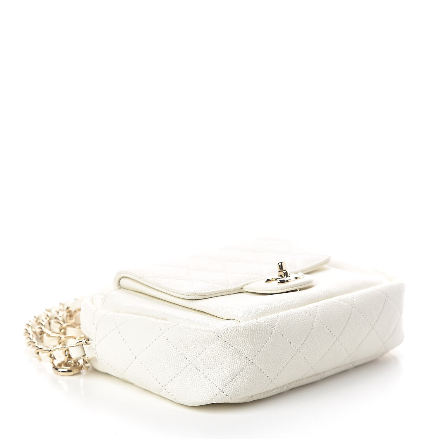 Chanel Caviar Quilted CC Day Camera Case White 4 of 10