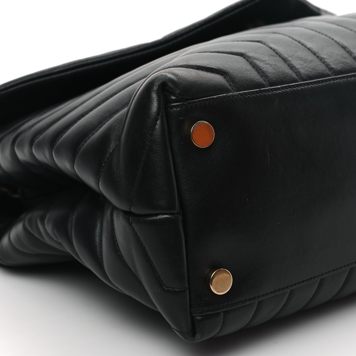 Calfskin Y Quilted Monogram Large Loulou Chain Satchel Black