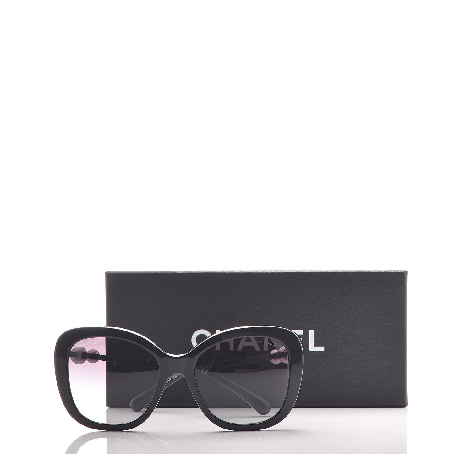 Acetate Butterfly Winter Pearl Sunglasses 5339-H Black