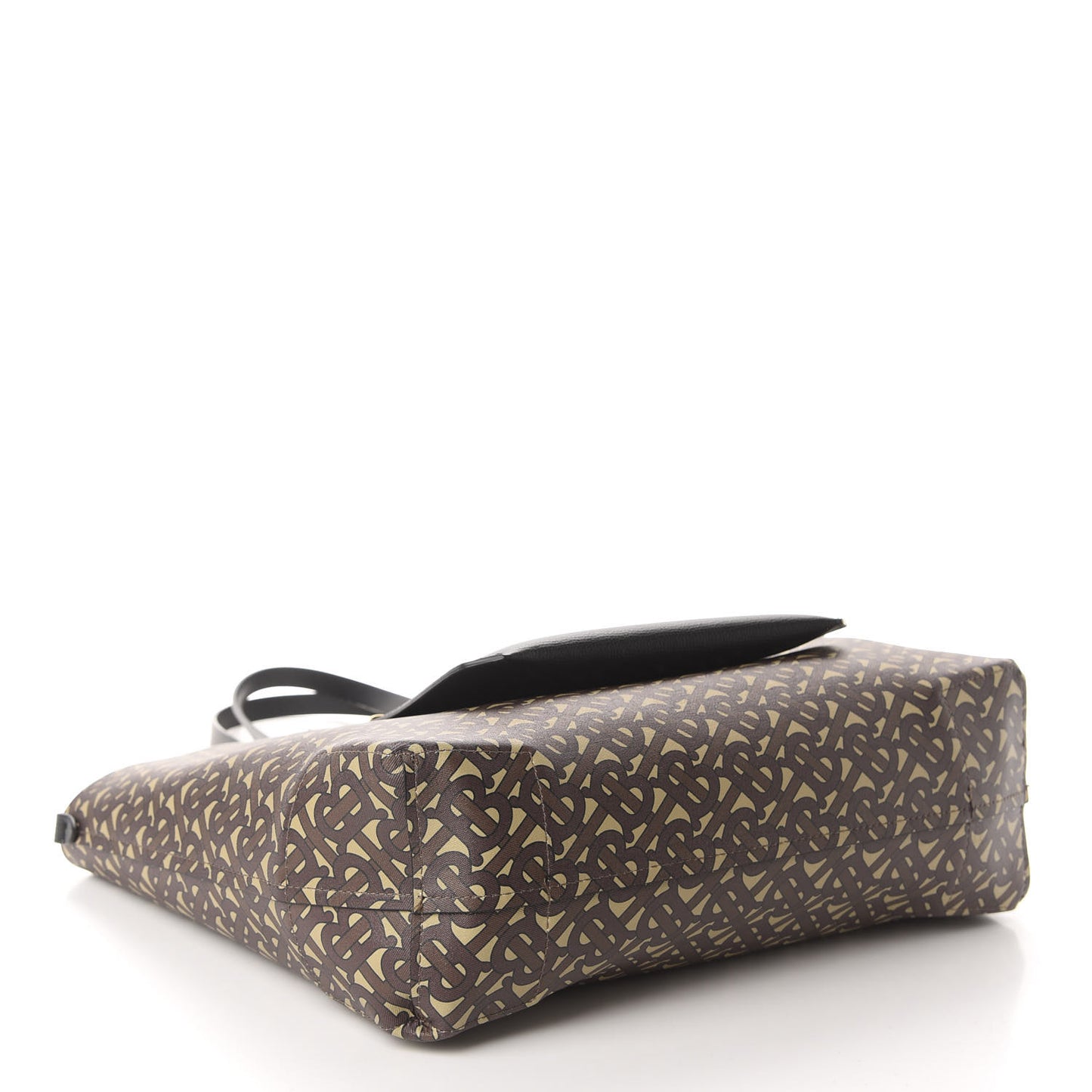 Calfskin TB Motif Embossed Medium Tote Black