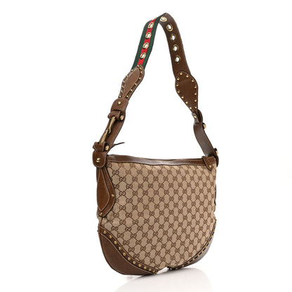 Gucci Monogram Pelham Studded Shoulder Bag Brown 3 of 13