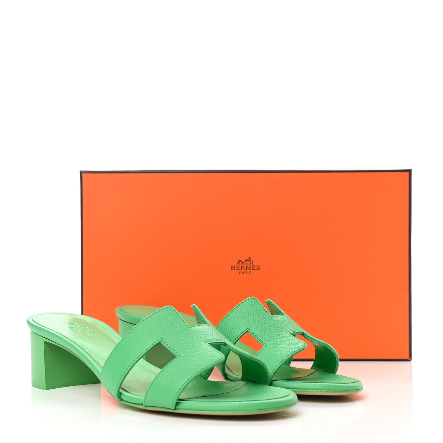 Hermes Epsom Oasis Sandals 37 Vert Pomme 10 of 10