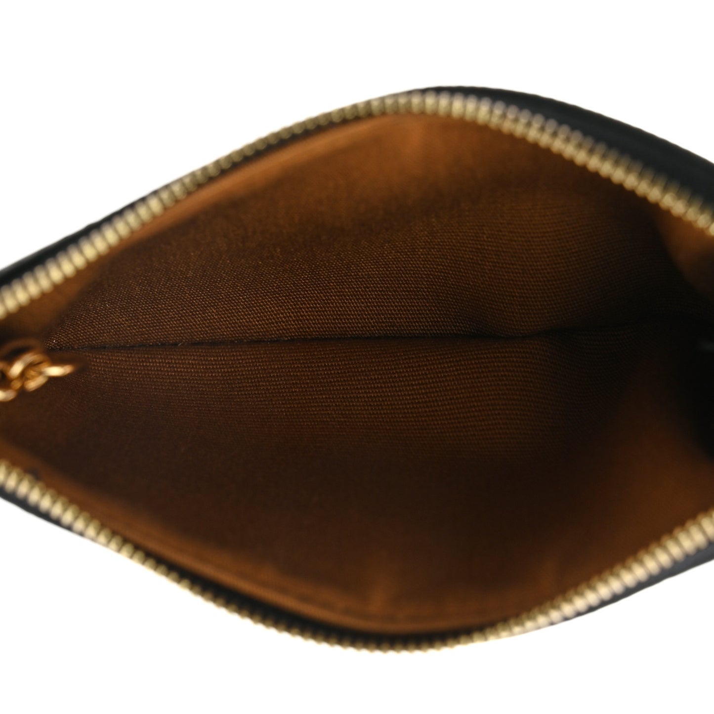 Triomphe Canvas Logo Coin and Card Pouch With Hook Black