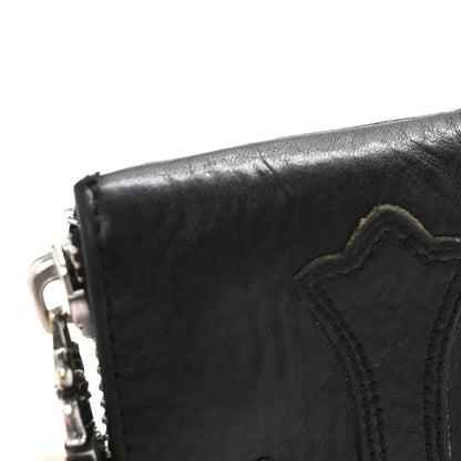 Chrome Hearts Lambskin Cross Patch Zip Card Holder Wallet Black 8 of 8