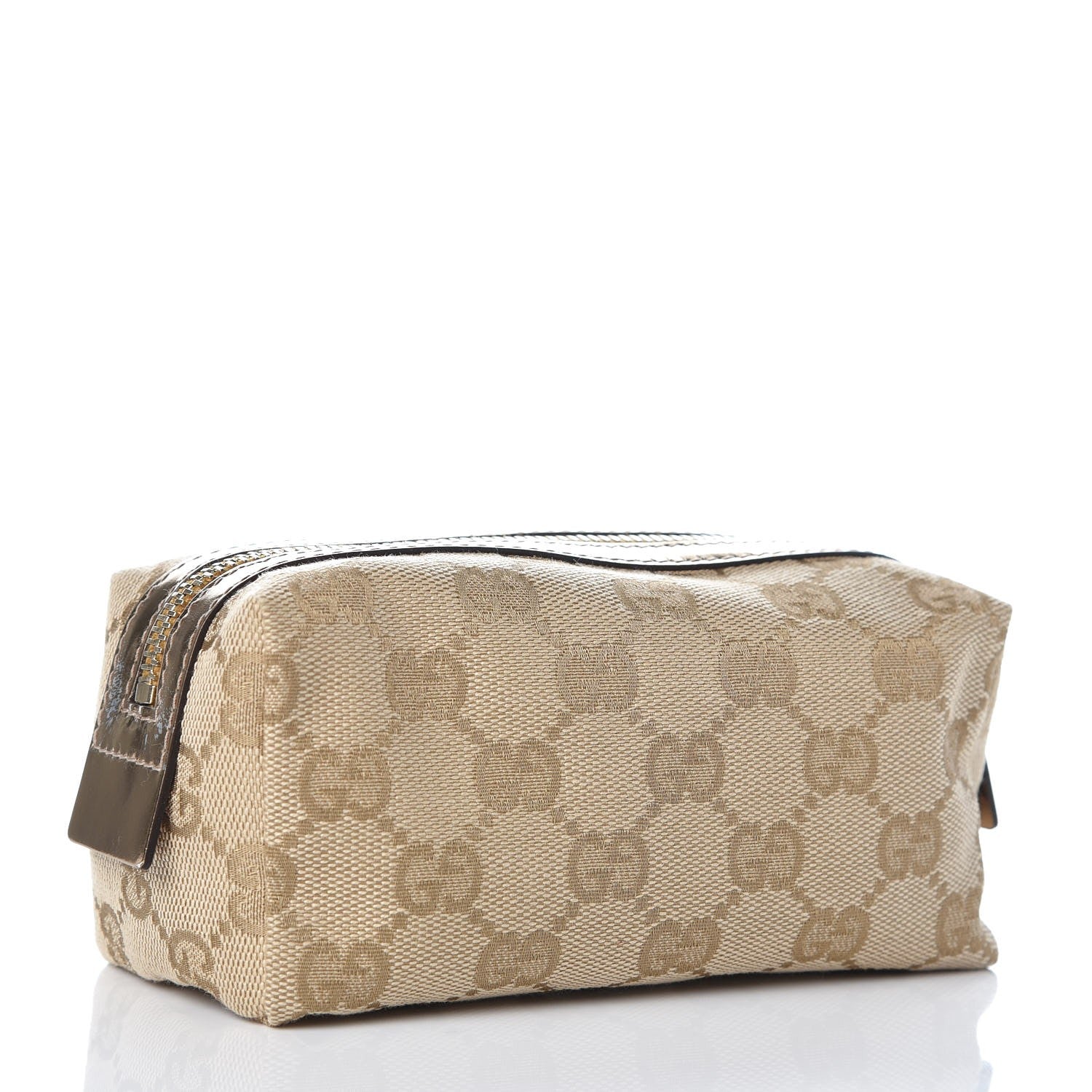 Gucci Monogram Small Cosmetic Case Metallic Bronze 3 of 9
