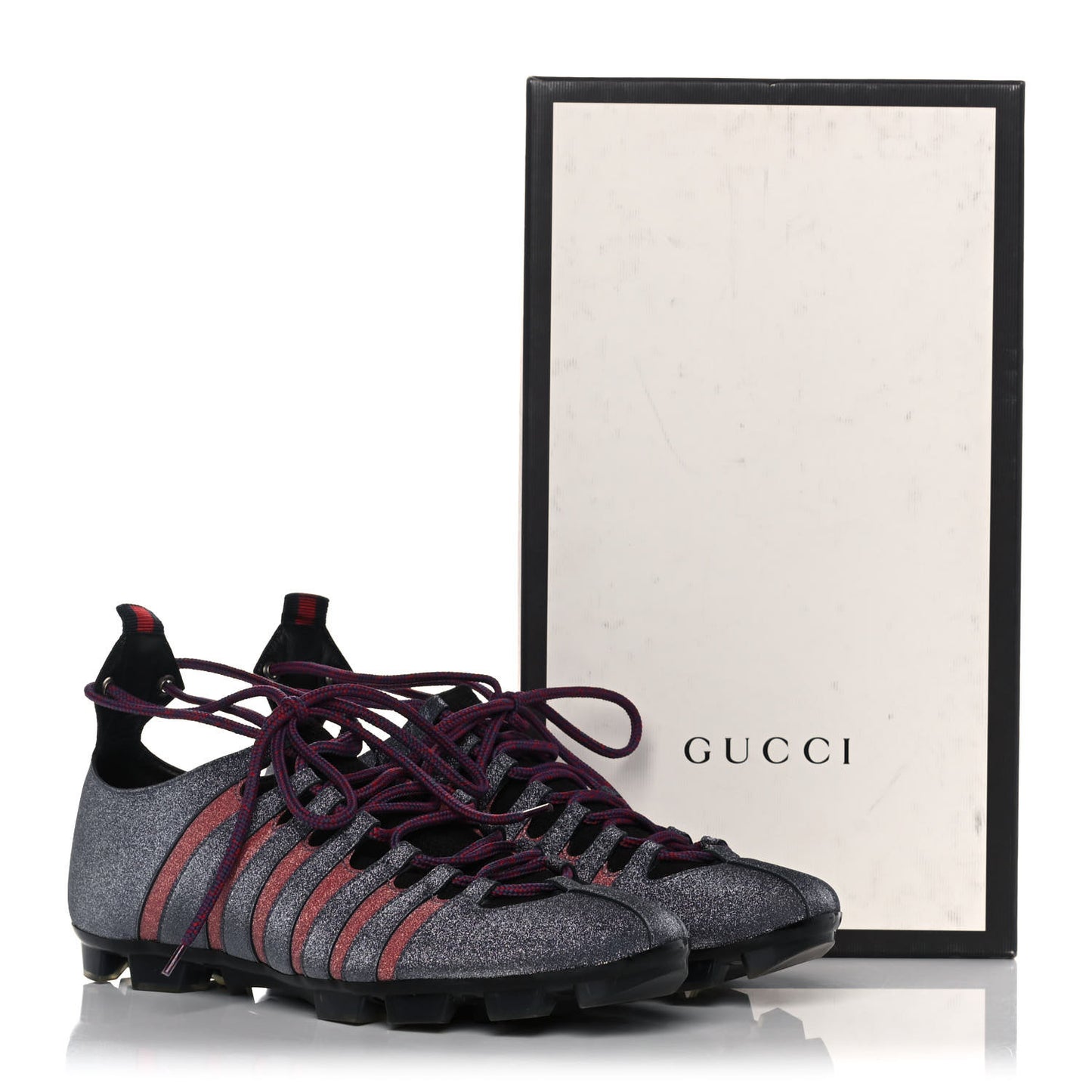 Nappa Sparkle Feline Web Titan Lace Up Sneakers 8.5 Caspian Rosso