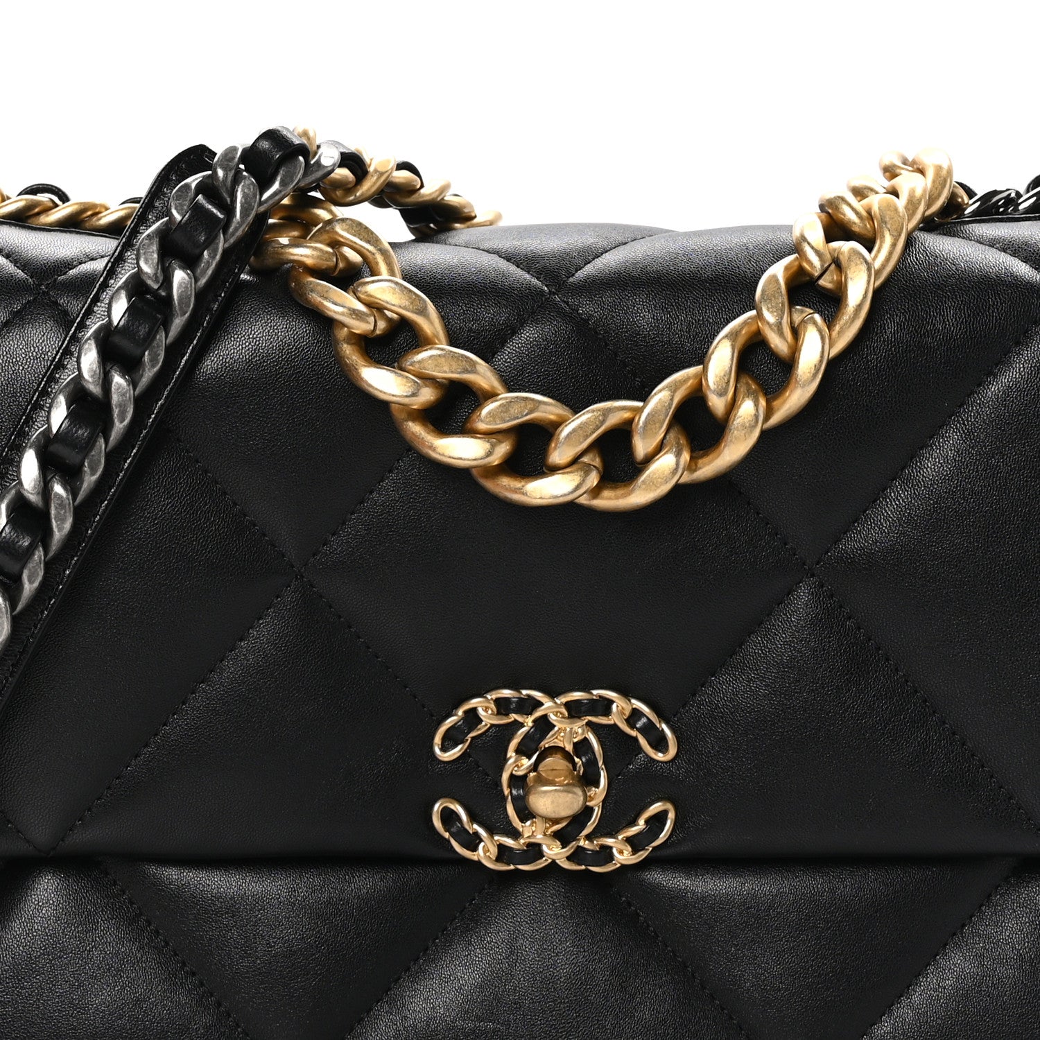 Chanel Lambskin Quilted Large Chanel 19 Flap Black 8 of 10