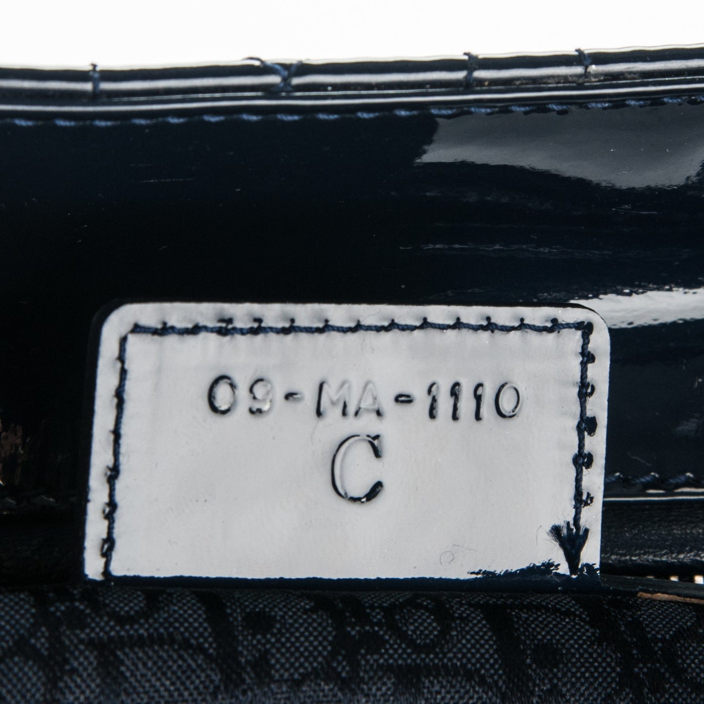 Patent Cannage Large Lady Dior Navy Blue