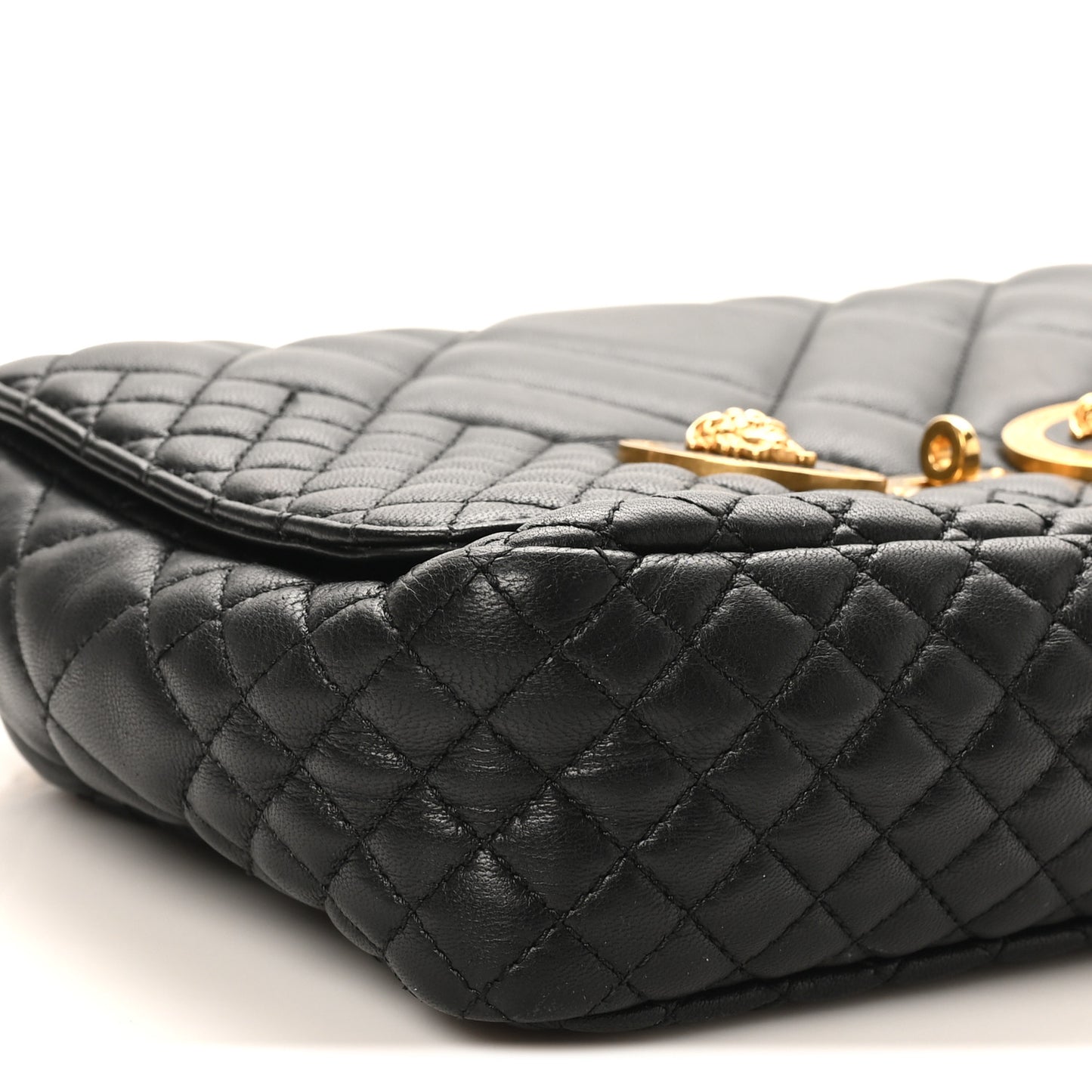 Nappa Quilted La Medusa Chain Crossbody Black