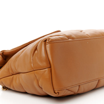 Saint Laurent Lambskin Quilted Medium Loulou Puffer Monogram Chain Satchel Miel Dark 9 of 10