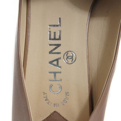 Chanel Metallic Calfskin CC Peep Toe Pumps 41 7 of 8