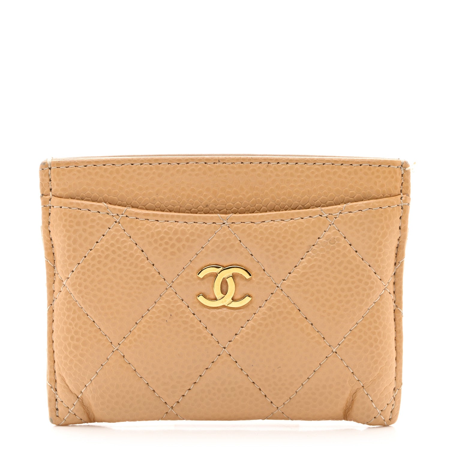 Chanel Caviar Quilted Card Holder Light Beige 1 of 10
