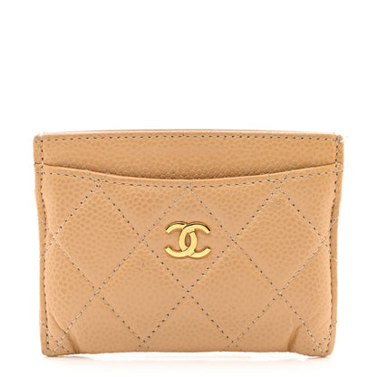 Chanel Caviar Quilted Card Holder Light Beige 1 of 10