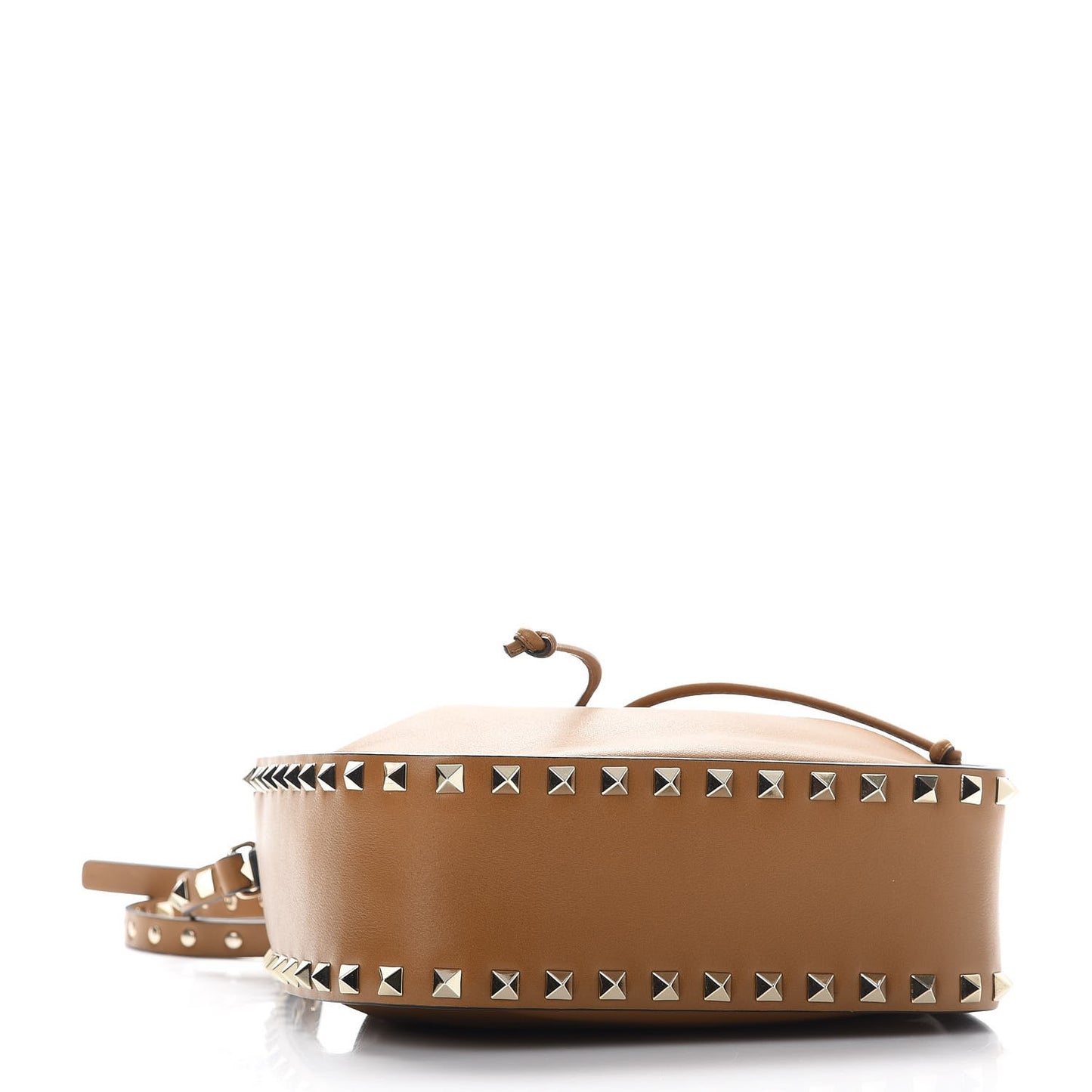 Vitello Rockstud Bucket Bag Bright Cognac