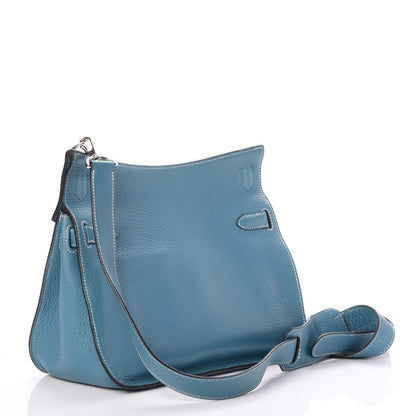 Hermes Taurillon Clemence Jypsiere Gypsy 28 Blue Jean 3 of 8