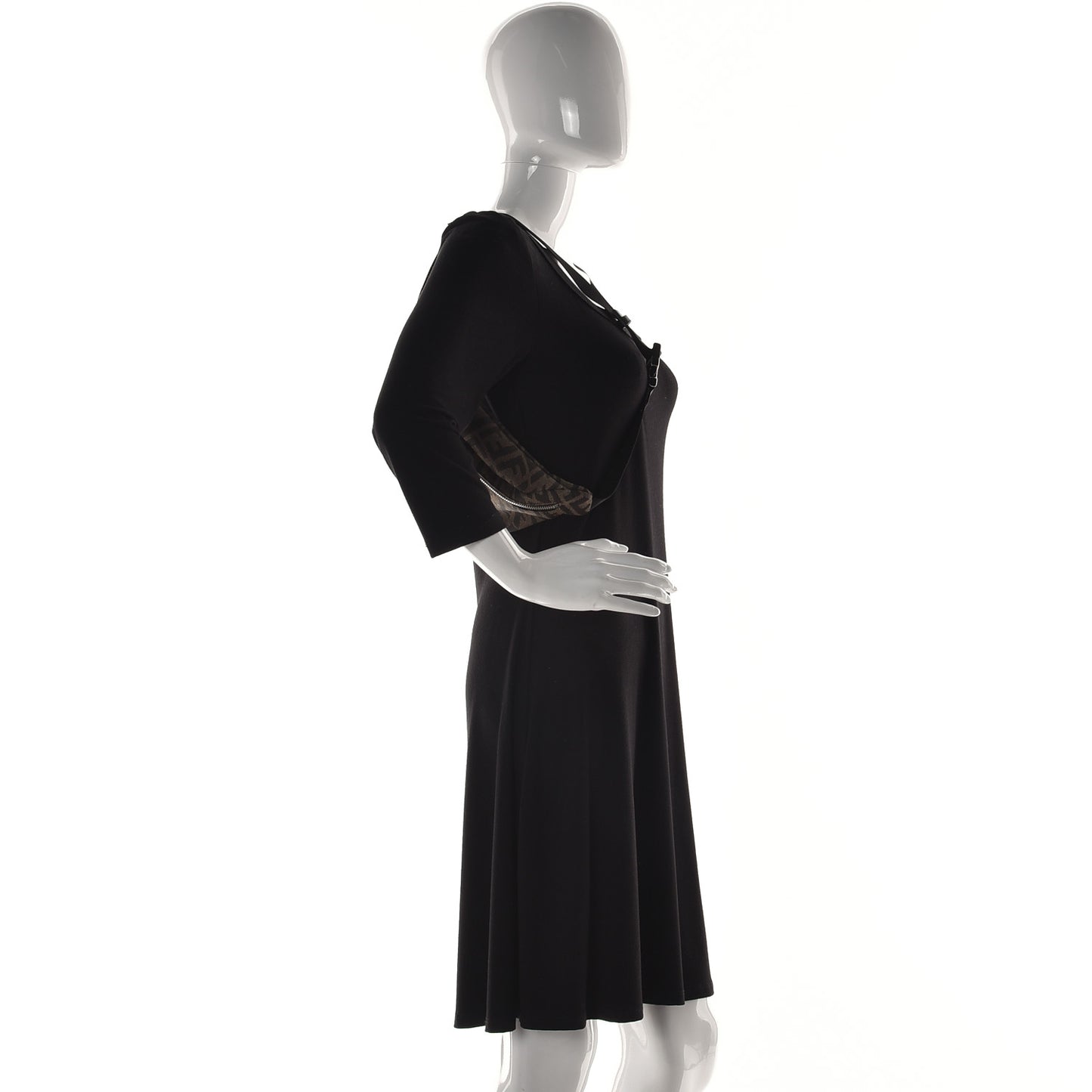 X SARAH COLEMAN Fabric Jacquard Vitello Century Matte FF Vertigo Kids Belt Bag Moro Black