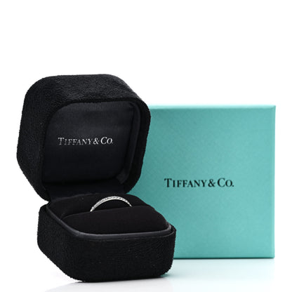 Tiffany Platinum Diamond .17ctw Half Circle Soleste Band Ring 57 8 5 of 5